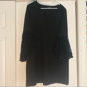 Sharagano Black Mid Sleeve Dress